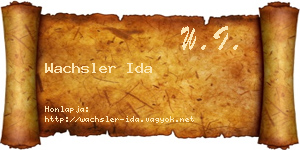 Wachsler Ida névjegykártya